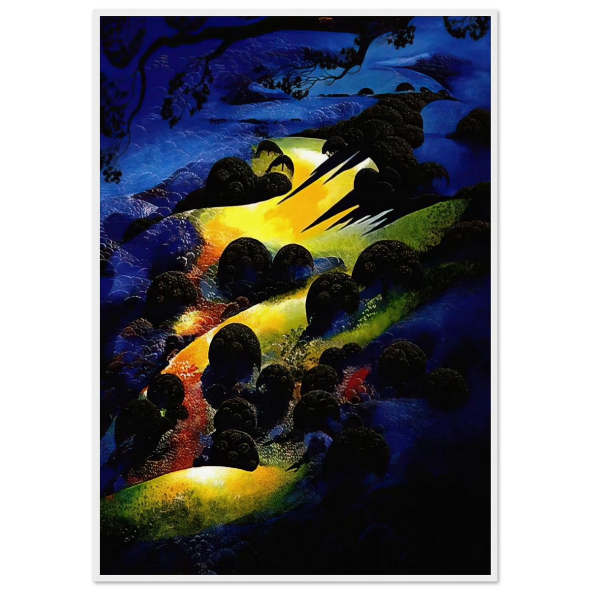 Sunset Flame Framed Poster | Eyvind Earle Framed Prints Wall Art | Eyvind Earle Prints