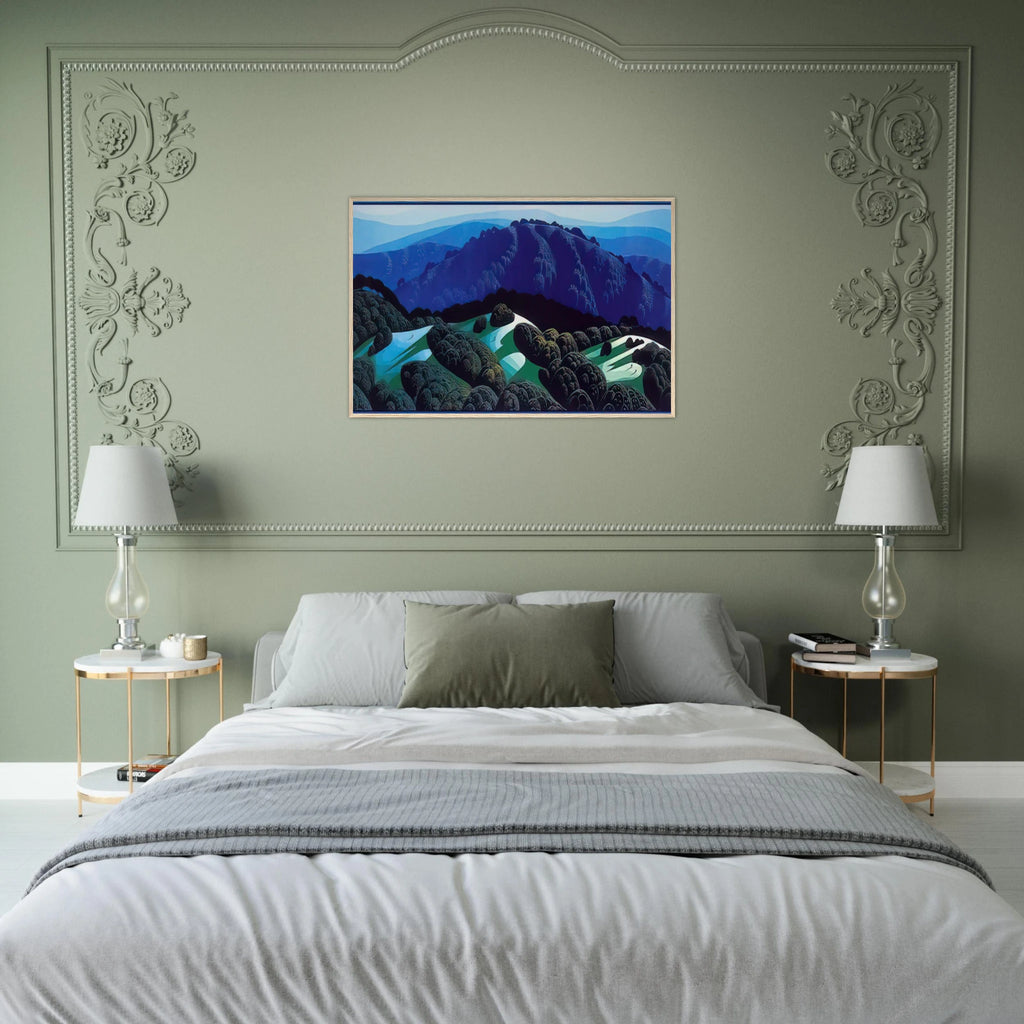 Three Fields and a Mountain Framed Poster | Eyvind Earle Framed Prints Wall Art | Eyvind Earle Prints