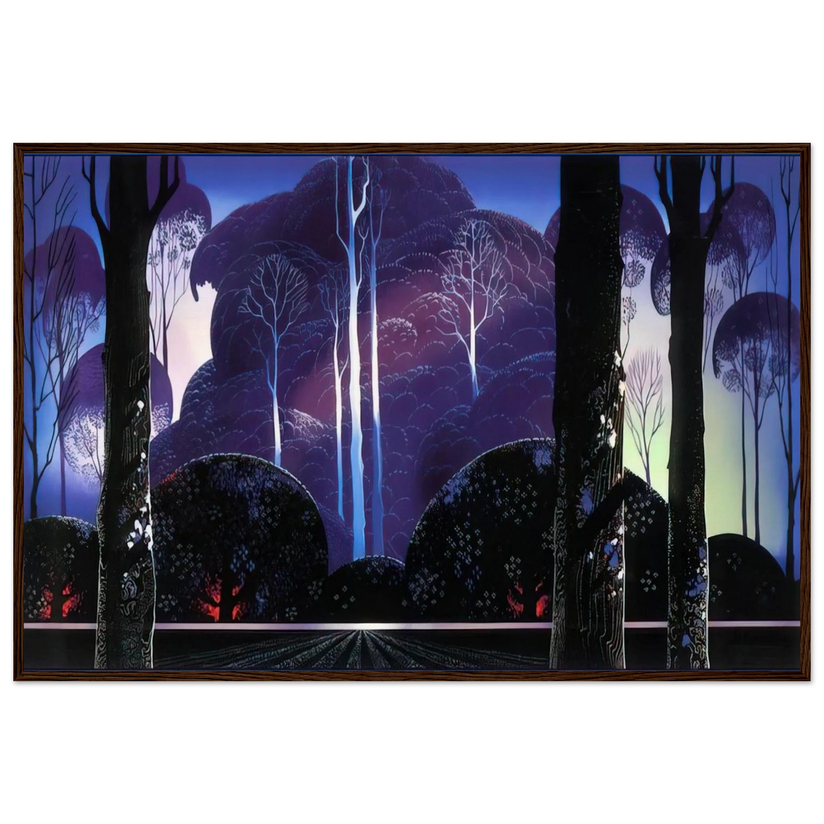 Purple Sunrise Framed Poster | Eyvind Earle Framed Prints Wall Art | Eyvind Earle Prints