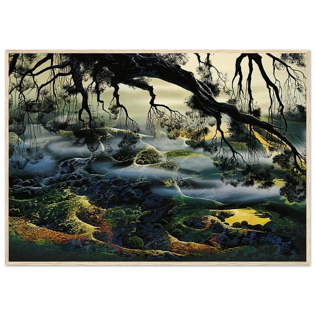 Fog Passes By Framed Poster | Eyvind Earle Framed Prints Wall Art | Eyvind Earle Prints
