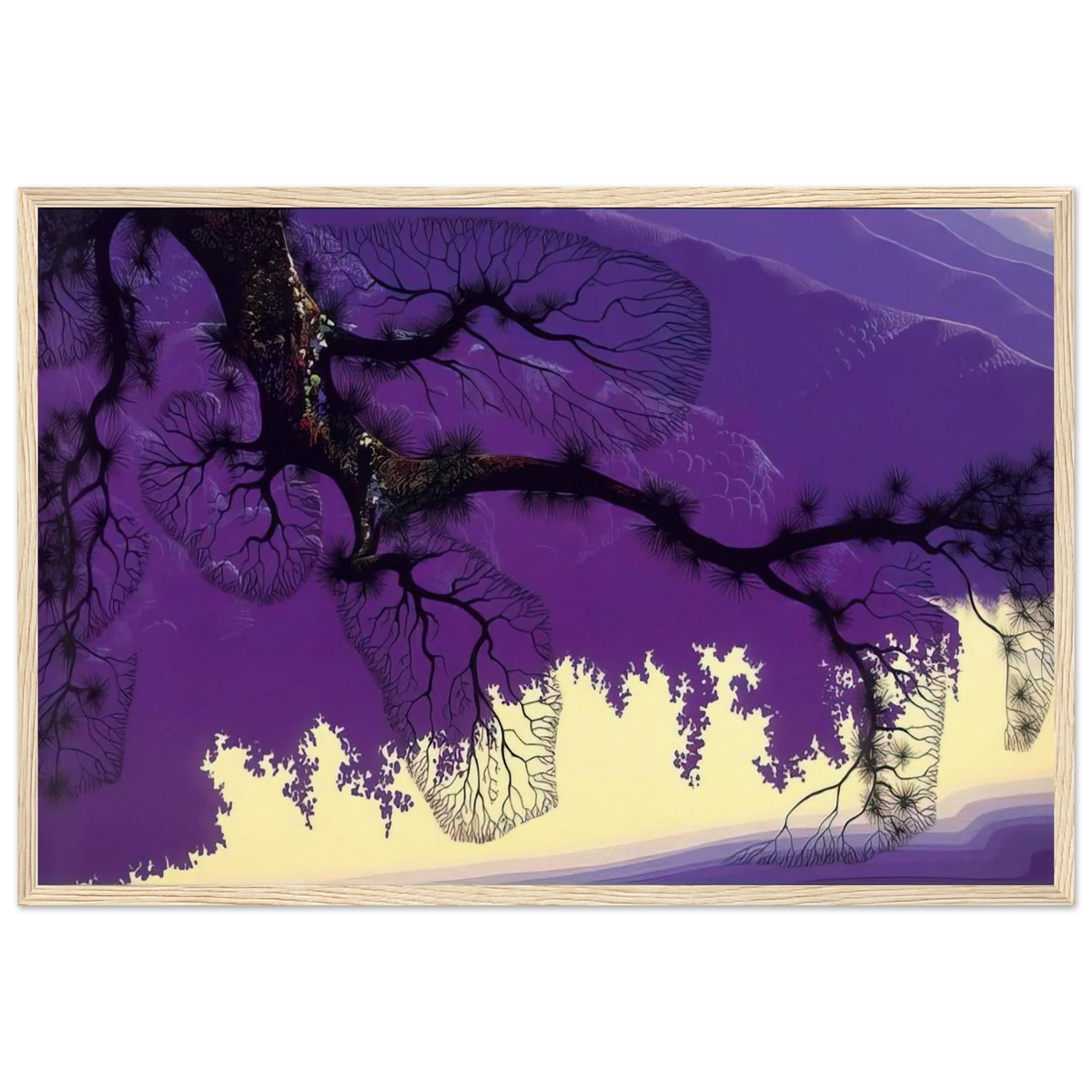 Purple Coastline Framed Poster | Eyvind Earle Framed Prints Wall Art | Eyvind Earle Prints