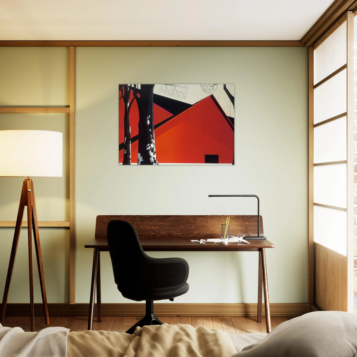 The Great Red Barn Canvas | Eyvind Earle Canvas | Eyvind Earle Prints