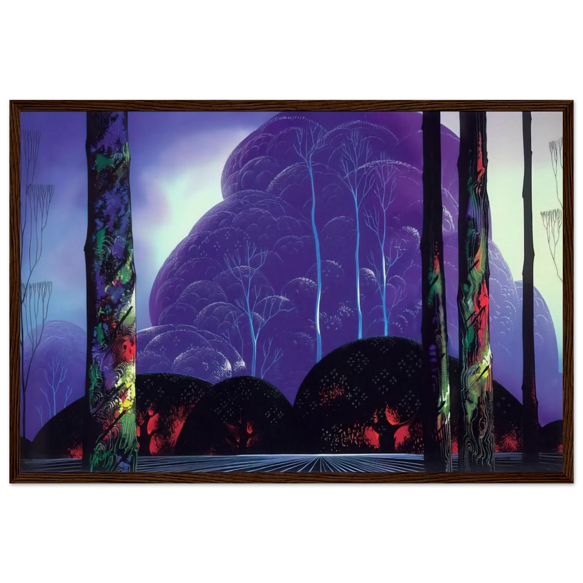 Purple Sunset Framed Poster | Eyvind Earle Framed Prints Wall Art | Eyvind Earle Prints