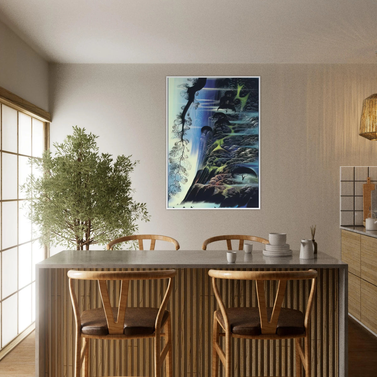 Steep Coast Line Framed Poster | Eyvind Earle Framed Prints Wall Art | Eyvind Earle Prints