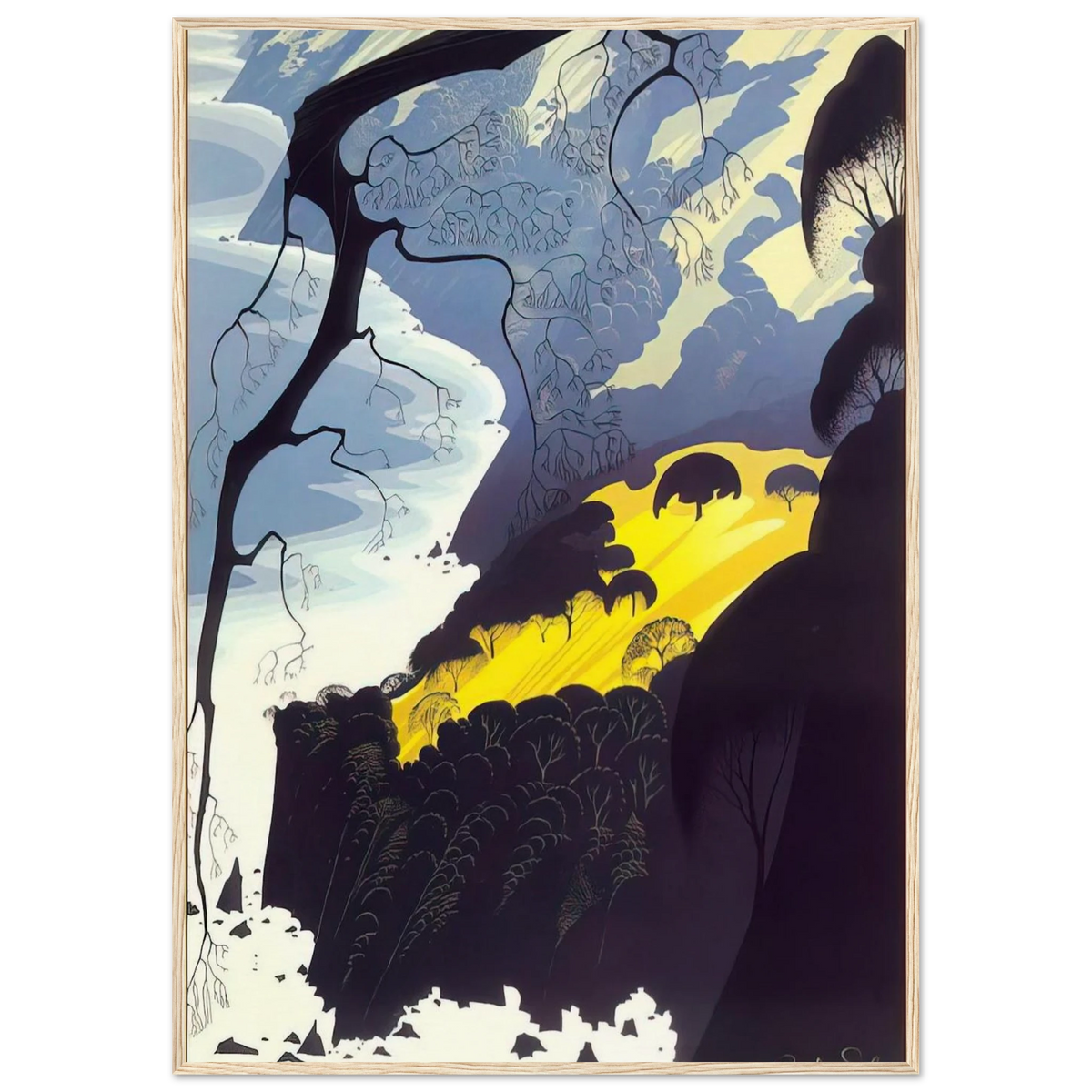 Carmel Highlands Framed Poster | Eyvind Earle Framed Prints Wall Art | Eyvind Earle Prints