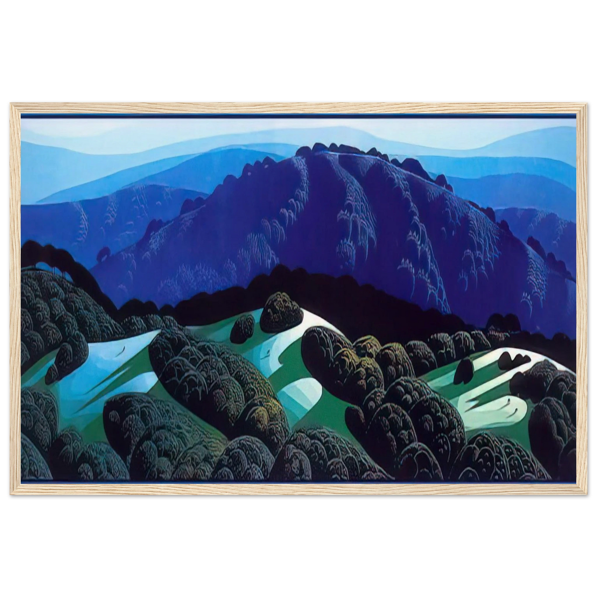 Three Fields and a Mountain Framed Poster | Eyvind Earle Framed Prints Wall Art | Eyvind Earle Prints