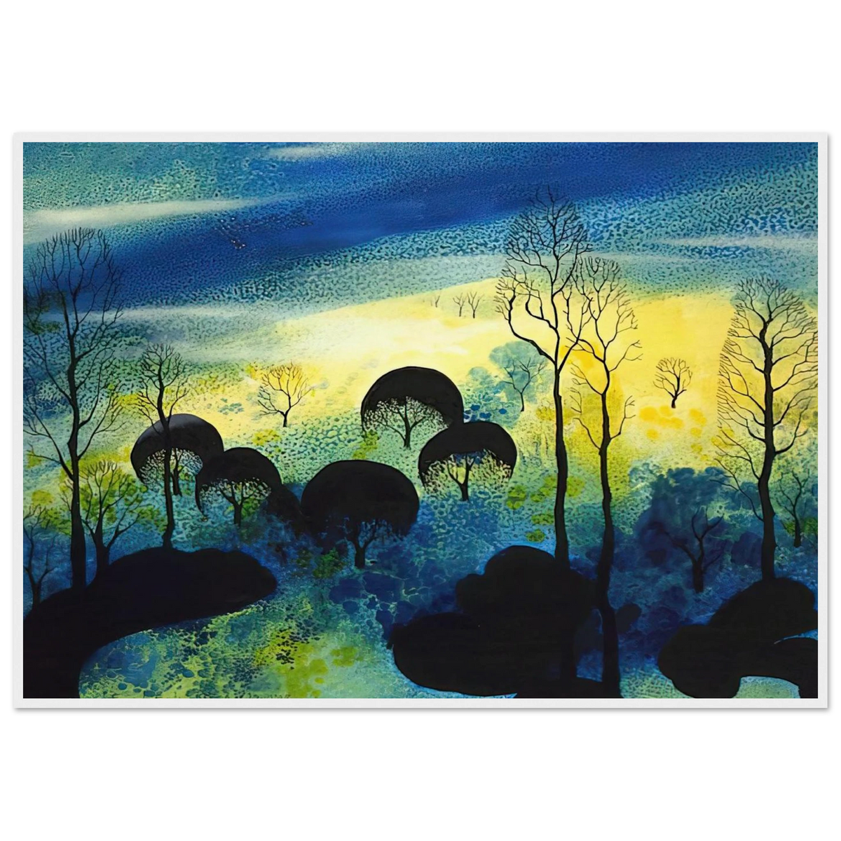 Pastures Through the Fog Framed Poster | Eyvind Earle Framed Prints Wall Art | Eyvind Earle Prints