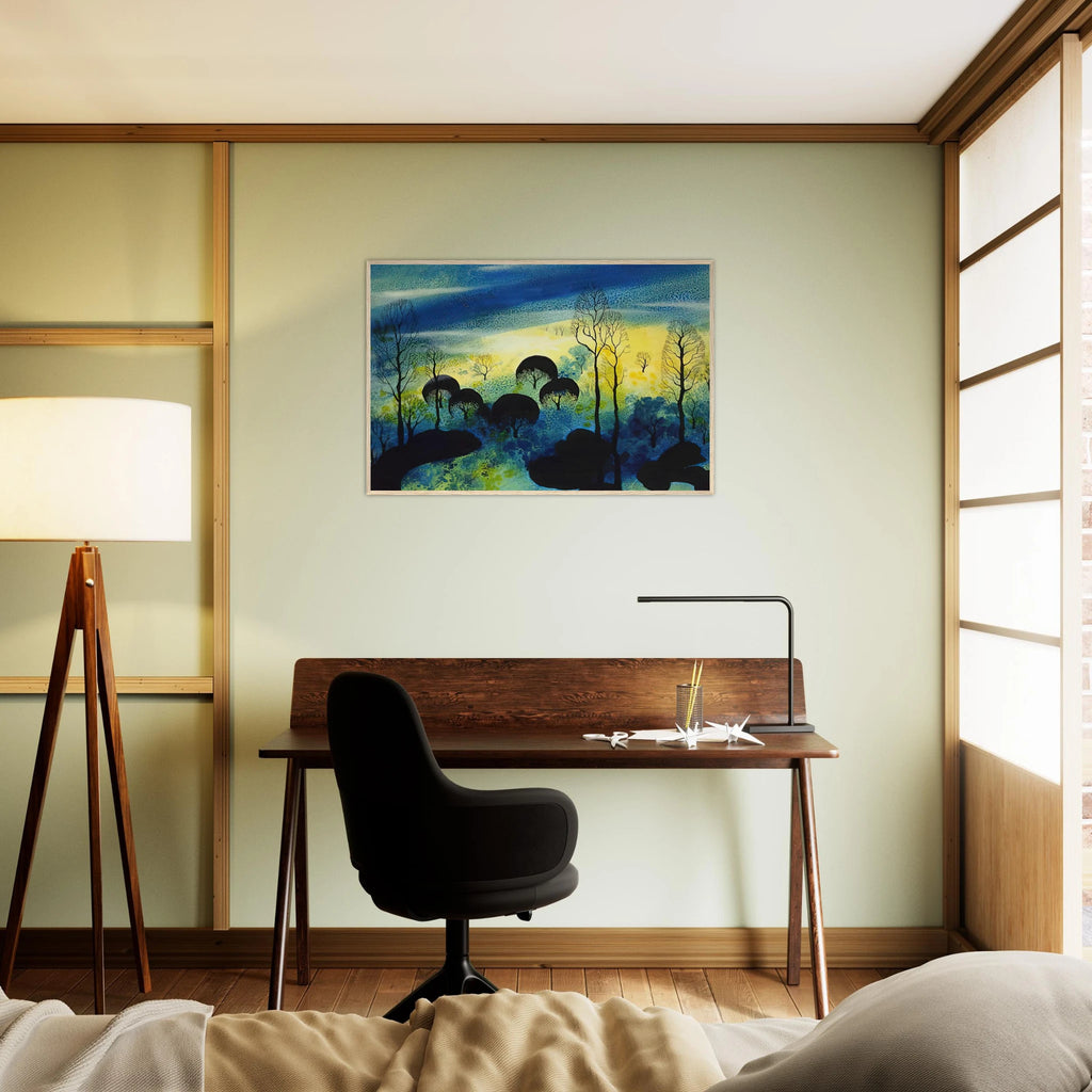 Pastures Through the Fog Framed Poster | Eyvind Earle Framed Prints Wall Art | Eyvind Earle Prints