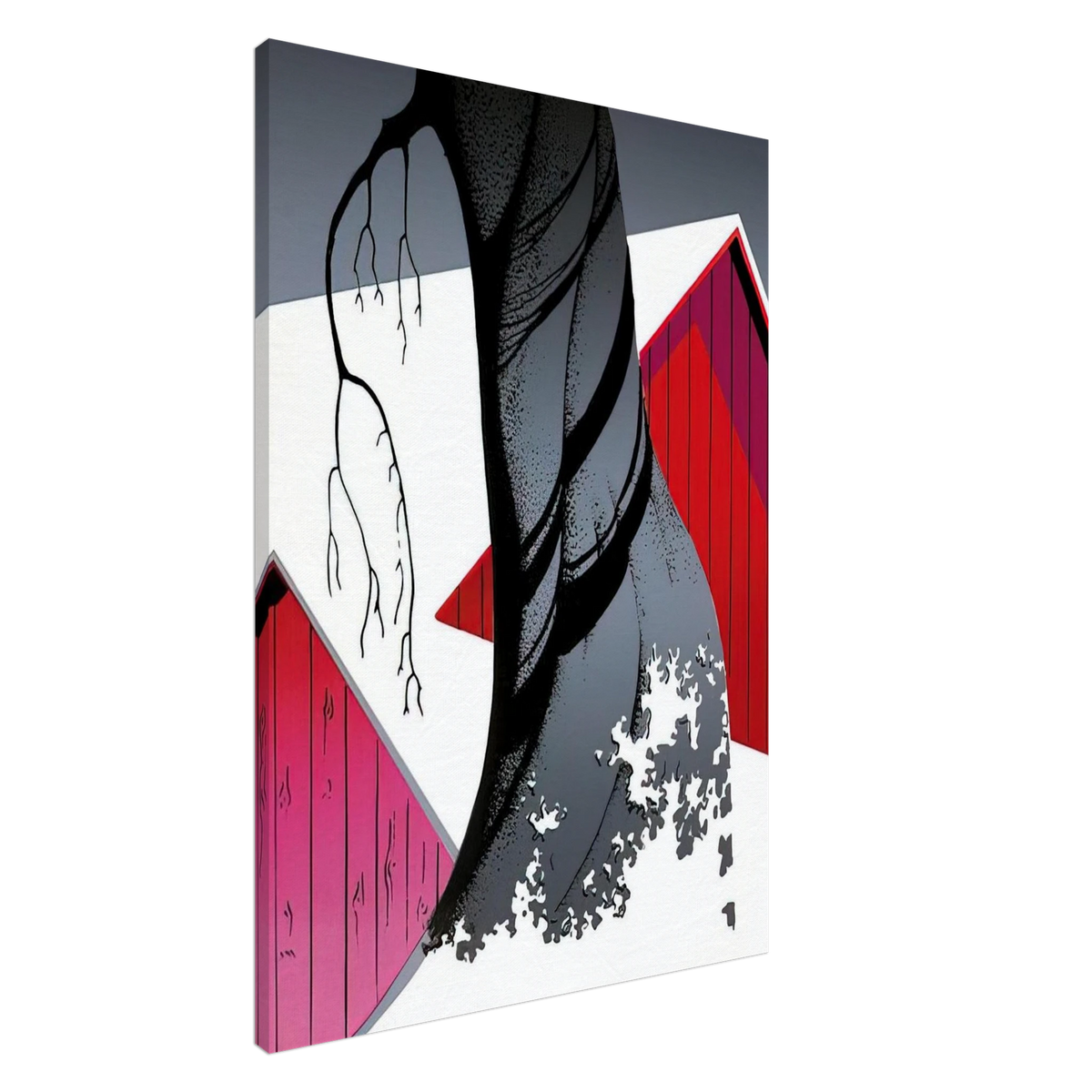 Red Barn and Grey Sky Canvas | Eyvind Earle Canvas | Eyvind Earle Prints