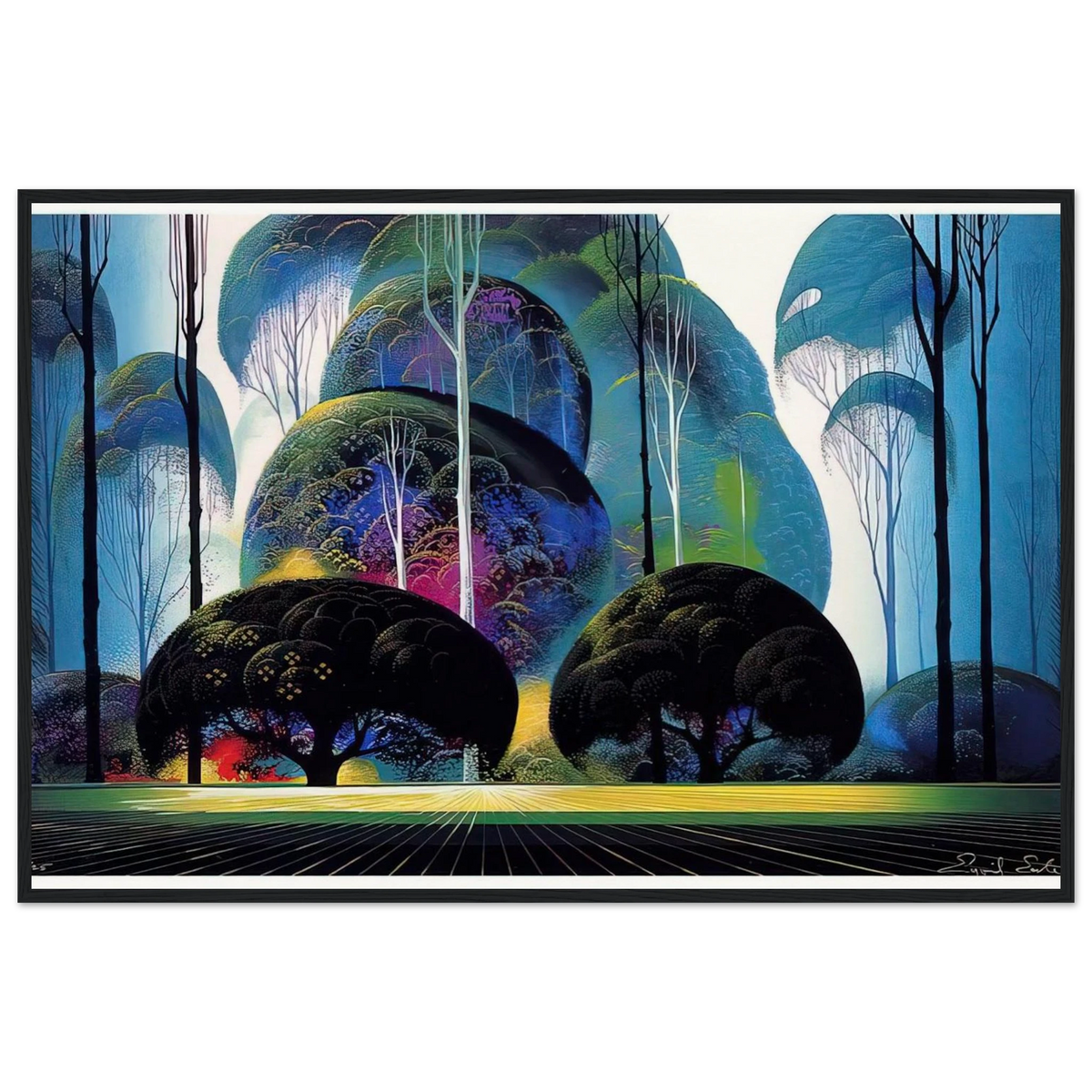 Green Forest Framed Poster | Eyvind Earle Framed Prints Wall Art | Eyvind Earle Prints