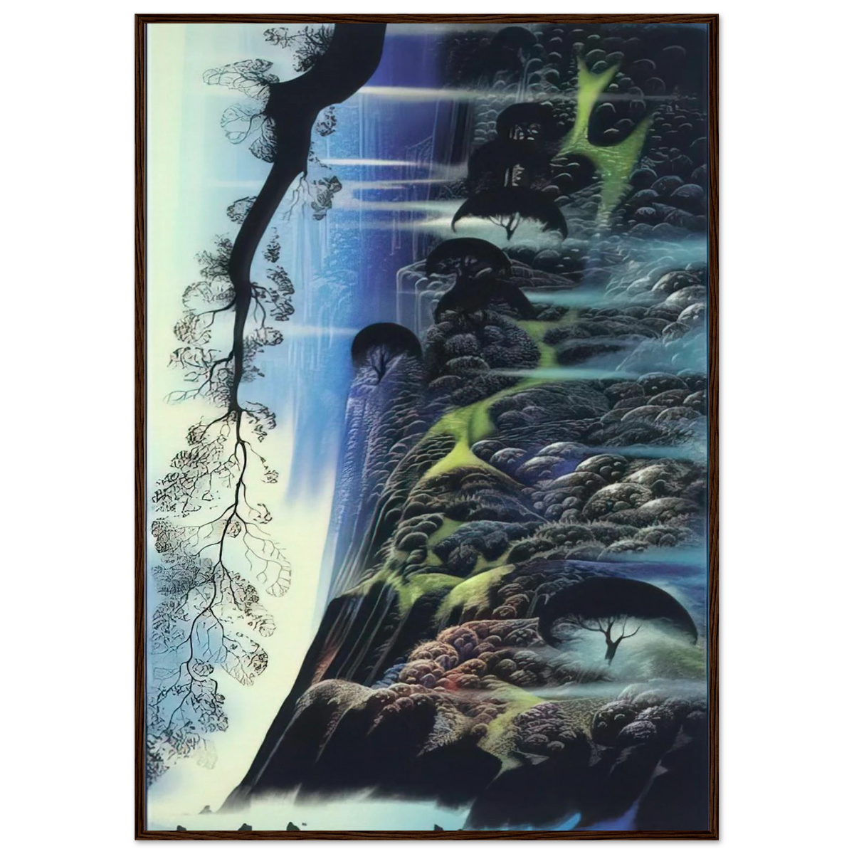 Steep Coast Line Framed Poster | Eyvind Earle Framed Prints Wall Art | Eyvind Earle Prints