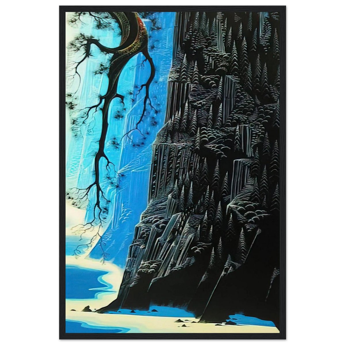 Cliffs Ascending Framed Poster | Eyvind Earle Framed Prints Wall Art | Eyvind Earle Prints