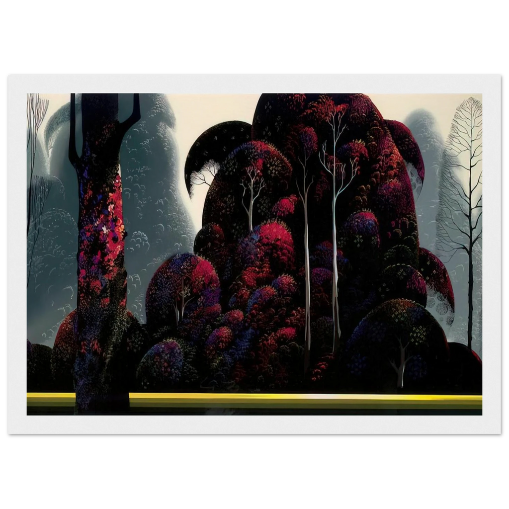 Crimson Eucalyptus Framed Poster | Eyvind Earle Framed Prints Wall Art | Eyvind Earle Prints