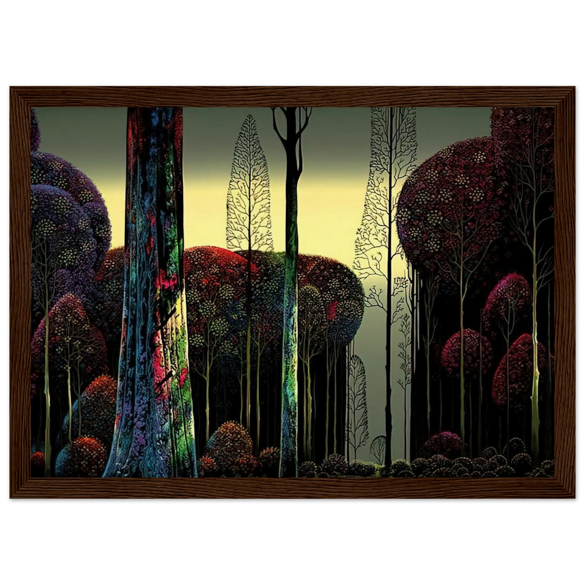 Gothic Forest Framed Poster | Eyvind Earle Framed Prints Wall Art | Eyvind Earle Prints