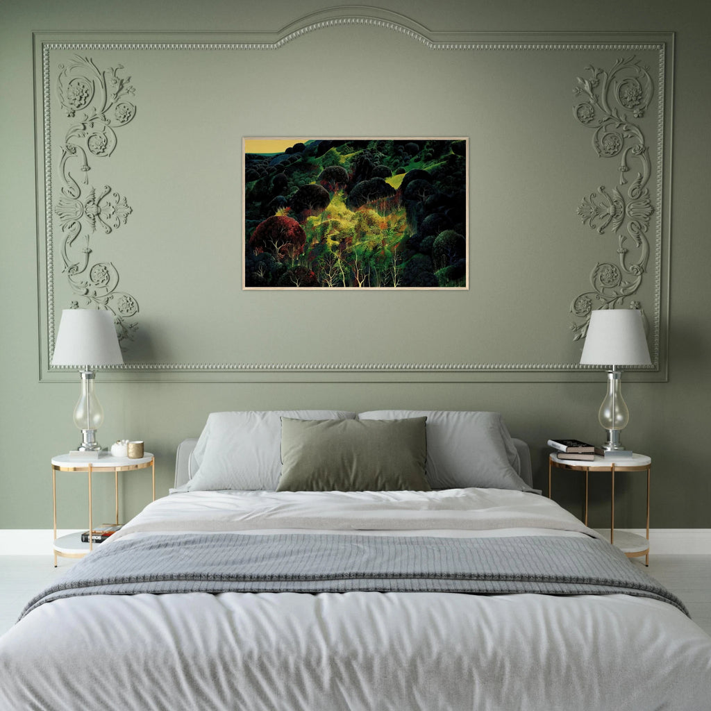 Autumn Fields Framed Poster | Eyvind Earle Framed Prints Wall Art | Eyvind Earle Prints