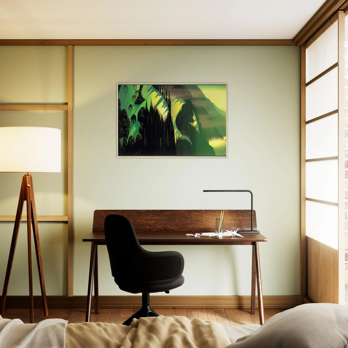 Three Pastures by the Sea Framed Poster | Eyvind Earle Framed Prints Wall Art | Eyvind Earle Prints