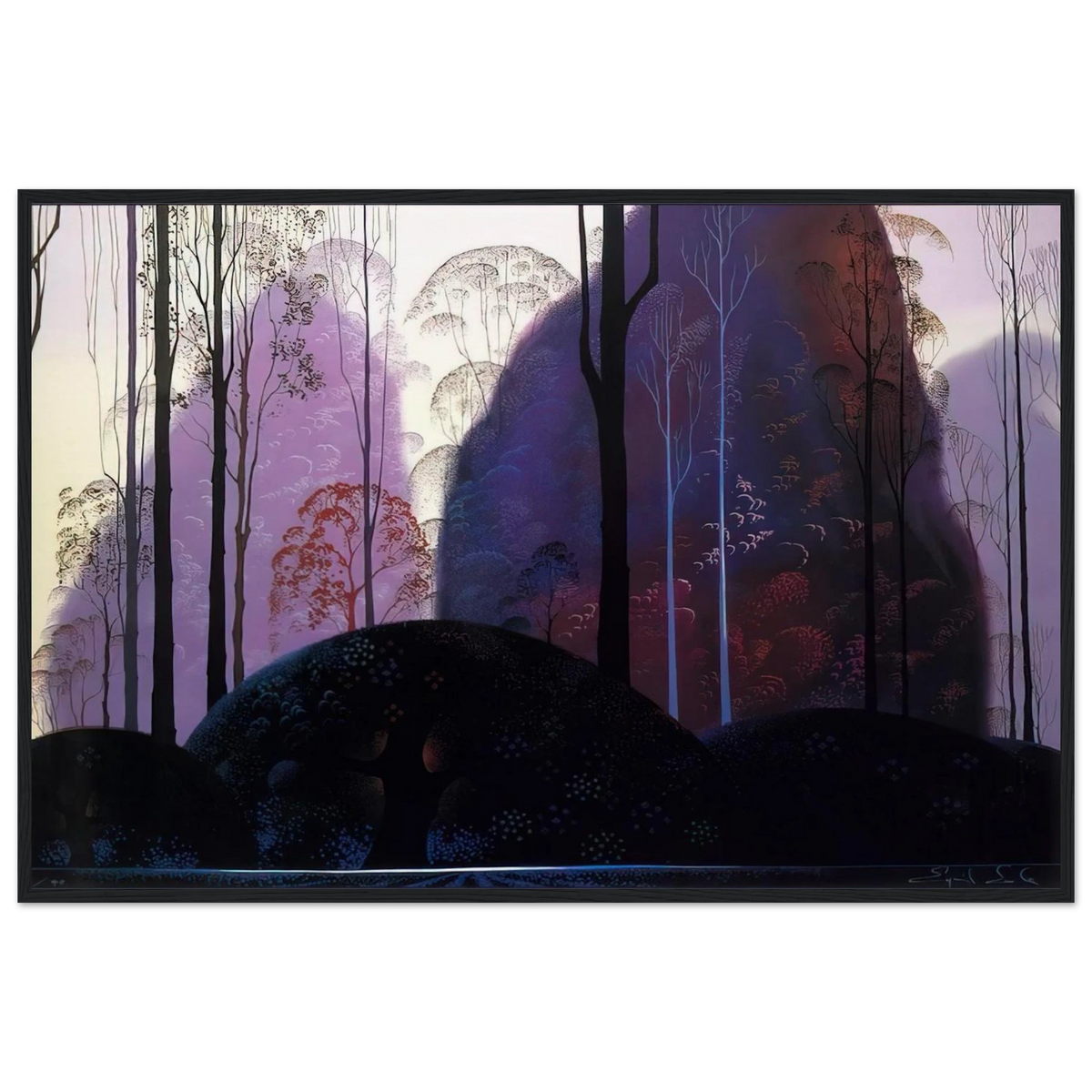 Mauve Redand Purple Framed Poster | Eyvind Earle Framed Prints Wall Art | Eyvind Earle Prints