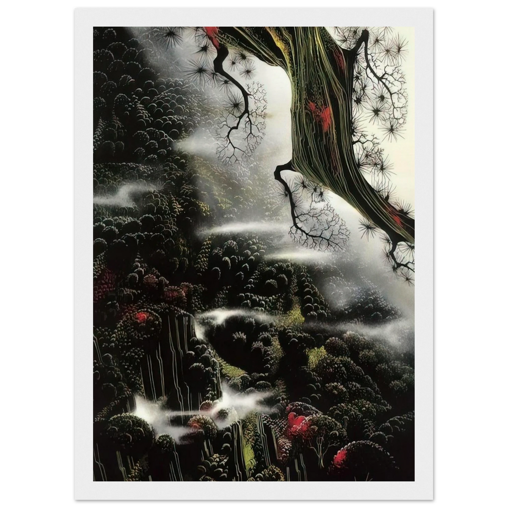 Wisps of Fog and Branch Framed Poster | Eyvind Earle Framed Prints Wall Art | Eyvind Earle Prints
