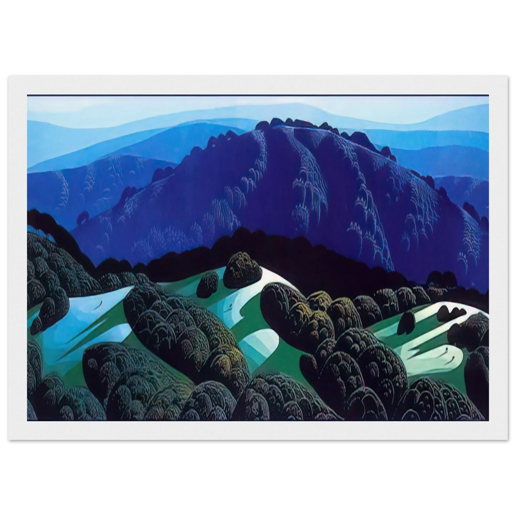 Three Fields and a Mountain Framed Poster | Eyvind Earle Framed Prints Wall Art | Eyvind Earle Prints