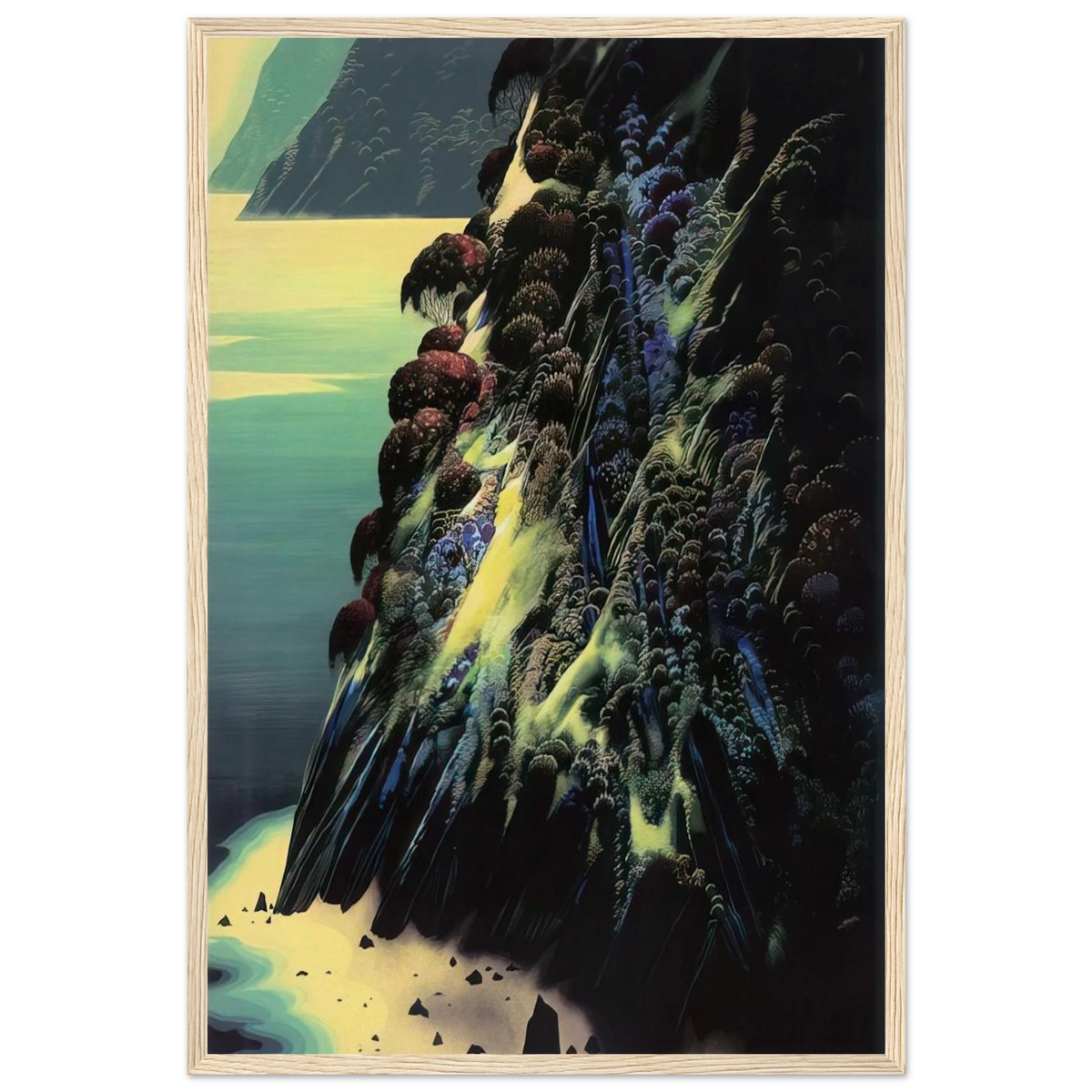 Big Sur Poem Framed Poster | Eyvind Earle Framed Prints Wall Art | Eyvind Earle Prints