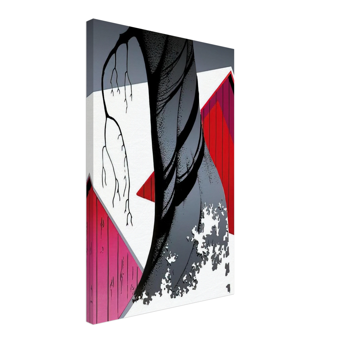 Red Barn and Grey Sky Canvas | Eyvind Earle Canvas | Eyvind Earle Prints