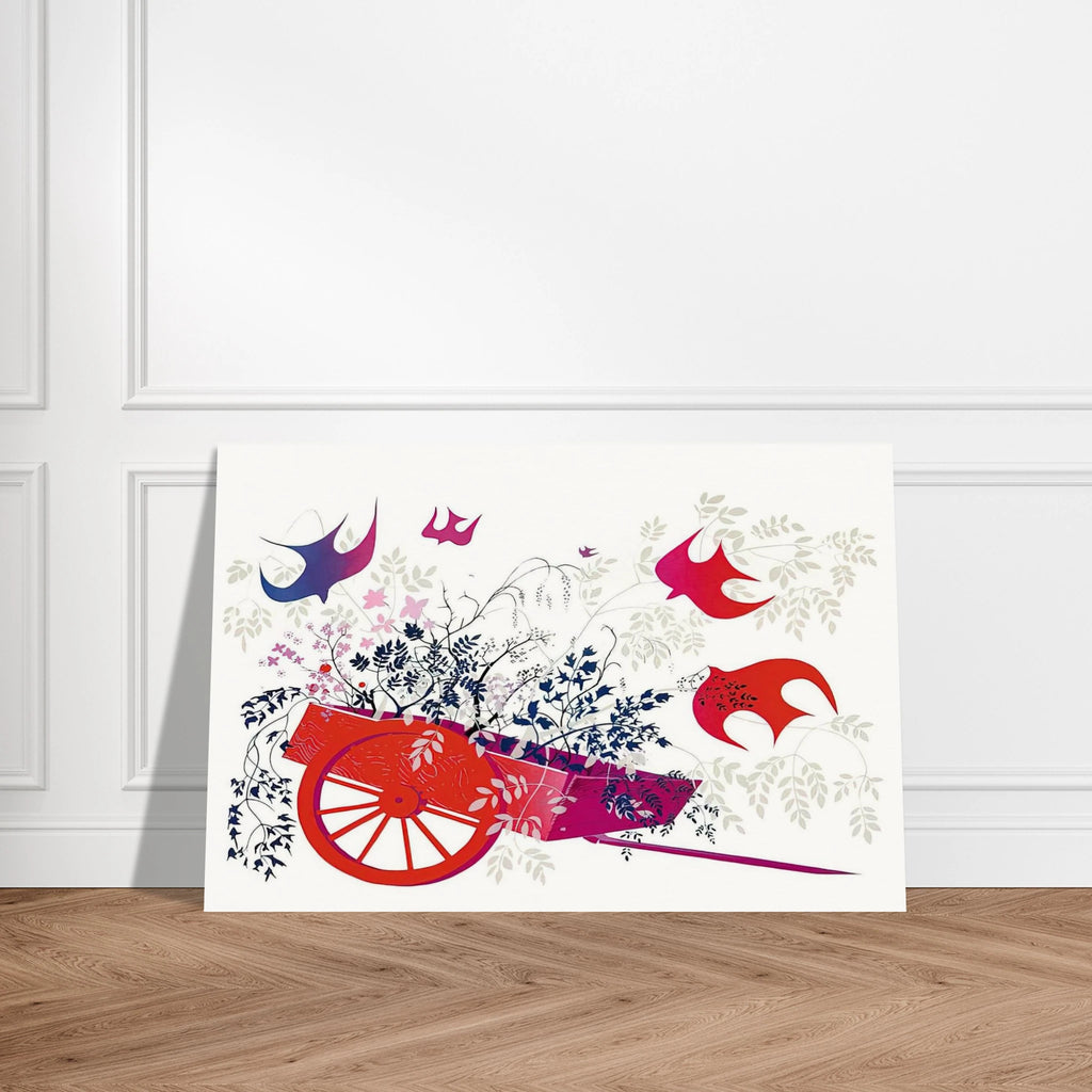 Red Wagon & Foliage Poster | Eyvind Earle Poster | Eyvind Earle Prints