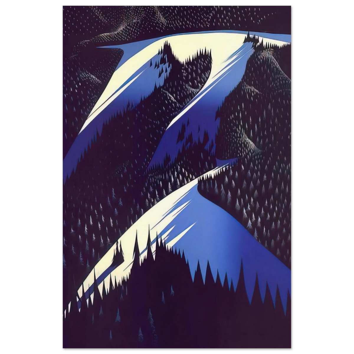 Black Evergreen Forest Poster | Eyvind Earle Poster | Eyvind Earle Prints
