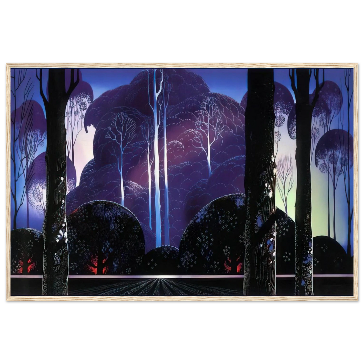 Purple Sunrise Framed Poster | Eyvind Earle Framed Prints Wall Art | Eyvind Earle Prints