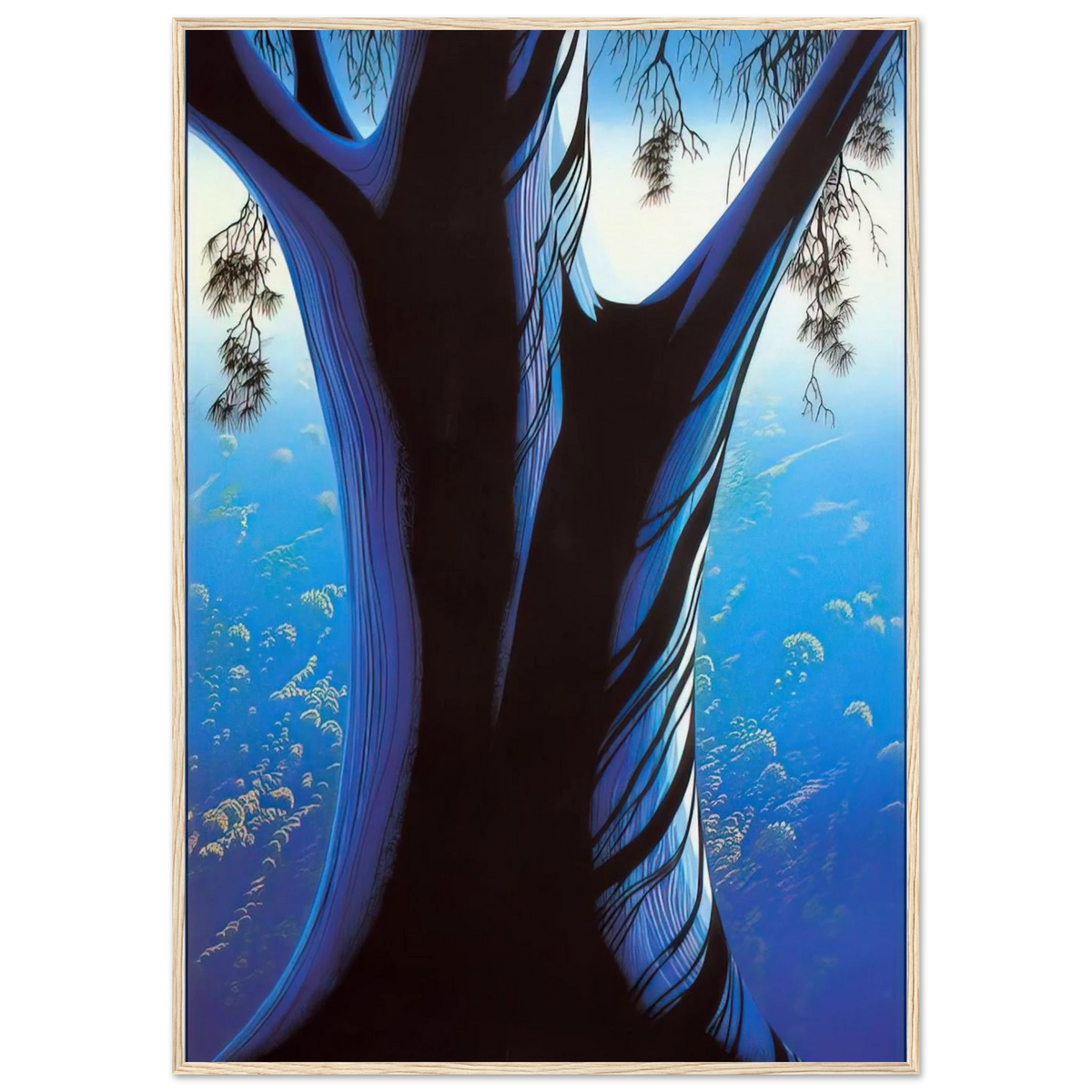 Blue Pine Framed Poster | Eyvind Earle Framed Prints Wall Art | Eyvind Earle Prints