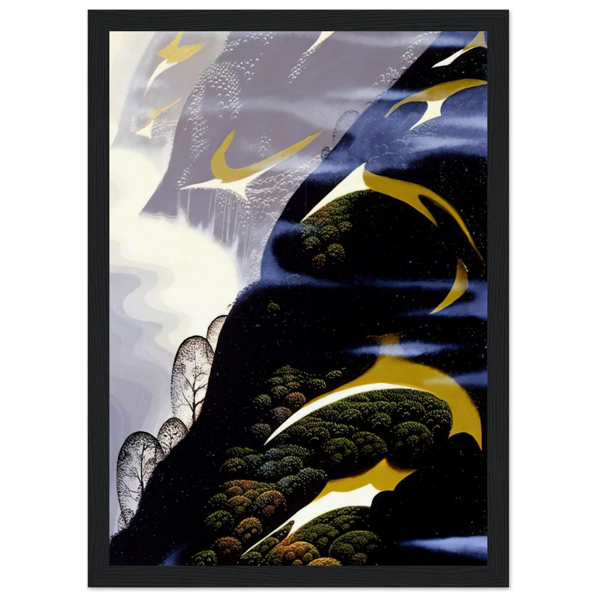 Copy of Sea mist and Pastures Framed Poster | Eyvind Earle Framed Prints Wall Art | Eyvind Earle Prints