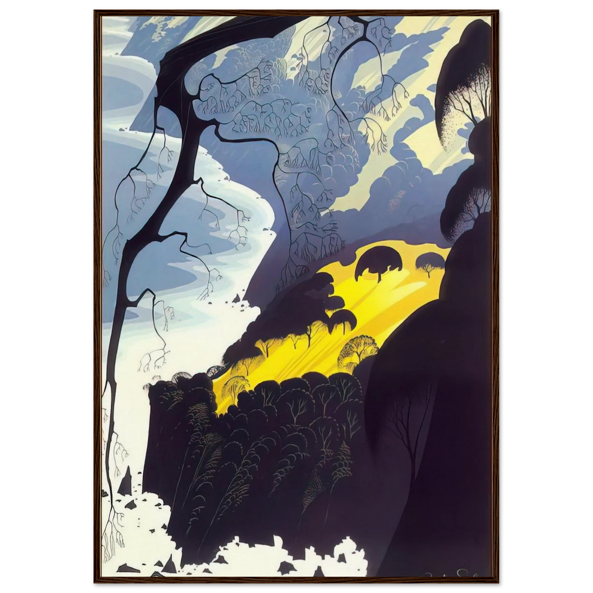 Carmel Highlands Framed Poster | Eyvind Earle Framed Prints Wall Art | Eyvind Earle Prints