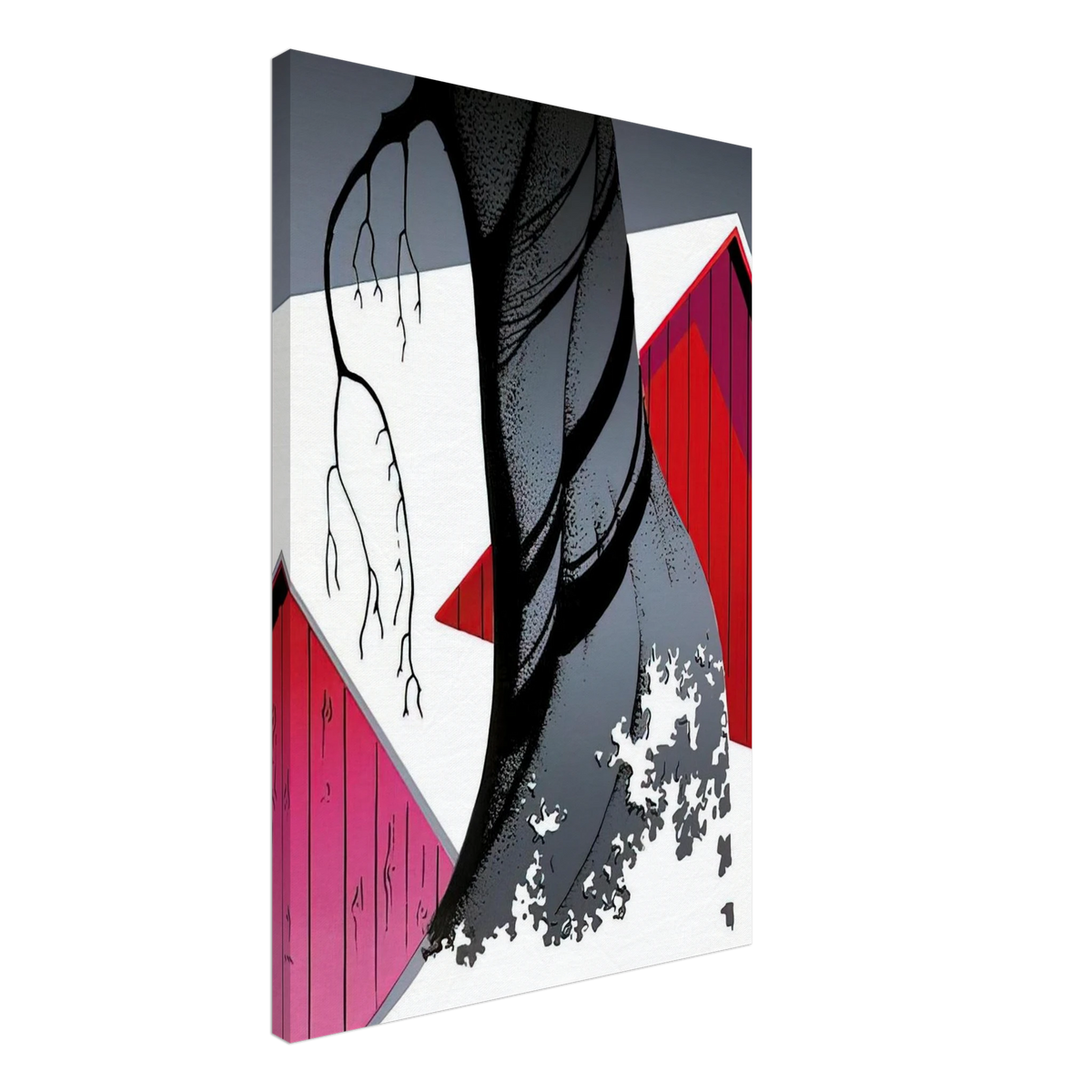 Red Barn and Grey Sky Canvas | Eyvind Earle Canvas | Eyvind Earle Prints