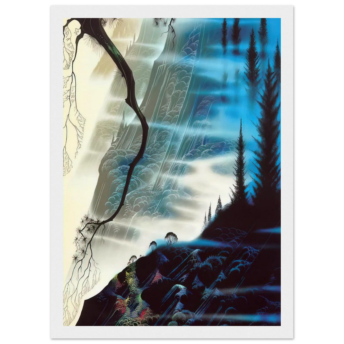 Sea Cliffs and Redwoods Framed Poster | Eyvind Earle Framed Prints Wall Art | Eyvind Earle Prints