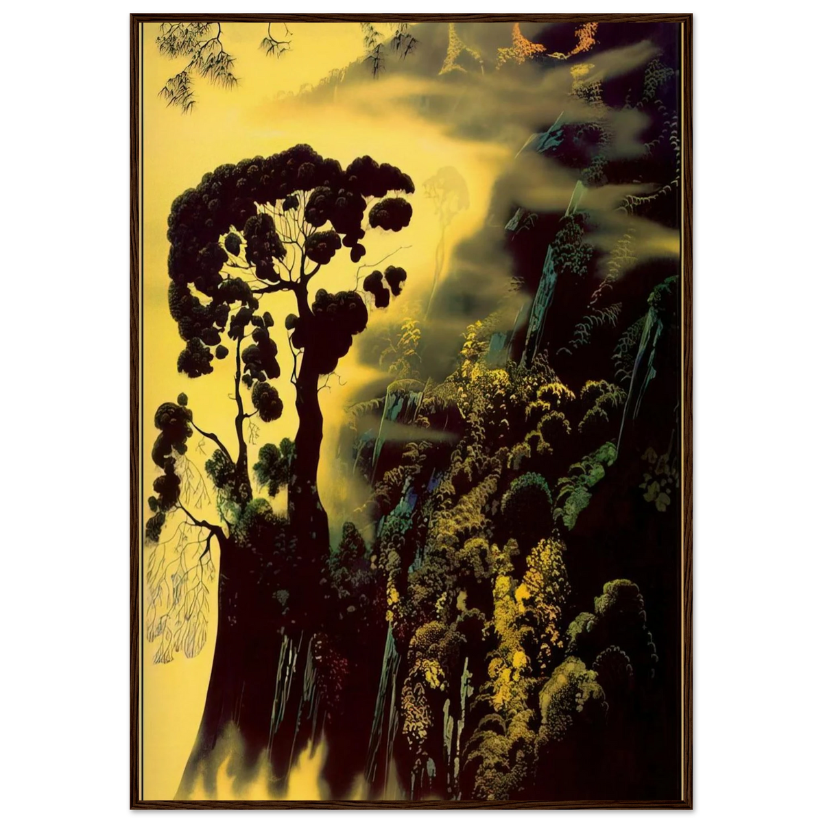 Sunset Silhouette Framed Poster | Eyvind Earle Framed Prints Wall Art | Eyvind Earle Prints