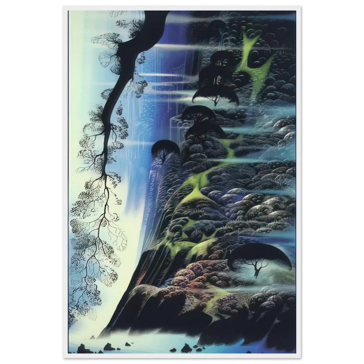 Steep Coast Line Framed Poster | Eyvind Earle Framed Prints Wall Art | Eyvind Earle Prints