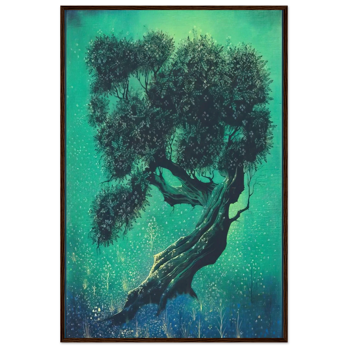 Solitary Bonsai Framed Poster | Eyvind Earle Framed Prints Wall Art | Eyvind Earle Prints