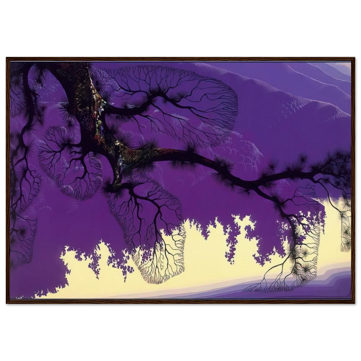 Purple Coastline Framed Poster | Eyvind Earle Framed Prints Wall Art | Eyvind Earle Prints