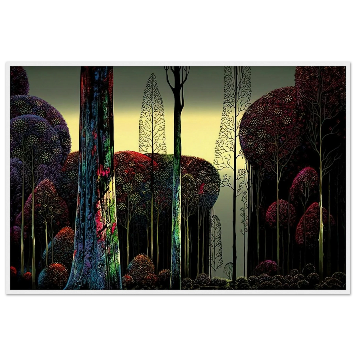 Gothic Forest Framed Poster | Eyvind Earle Framed Prints Wall Art | Eyvind Earle Prints