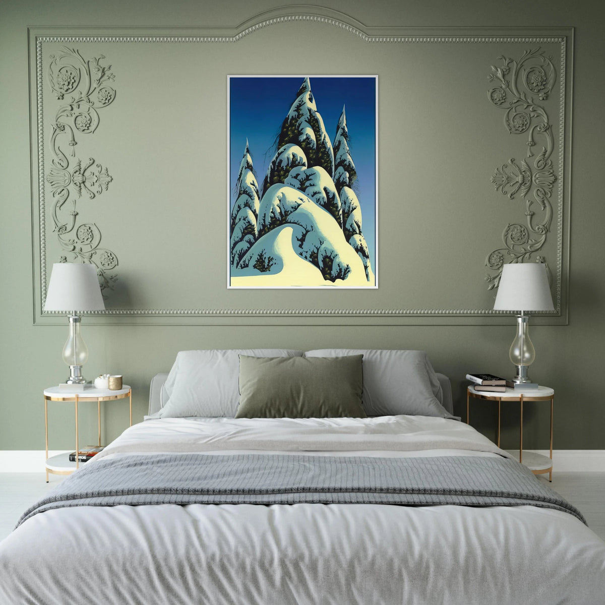 New Fallen Snow Framed Poster | Eyvind Earle Framed Prints Wall Art | Eyvind Earle Prints