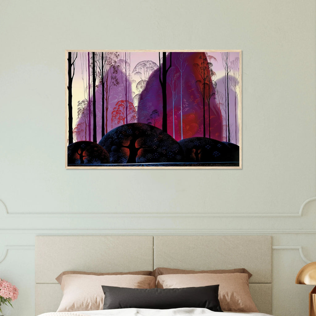 Mauve, Red and Purple Framed Poster | Eyvind Earle Framed Prints Wall Art | Eyvind Earle Prints