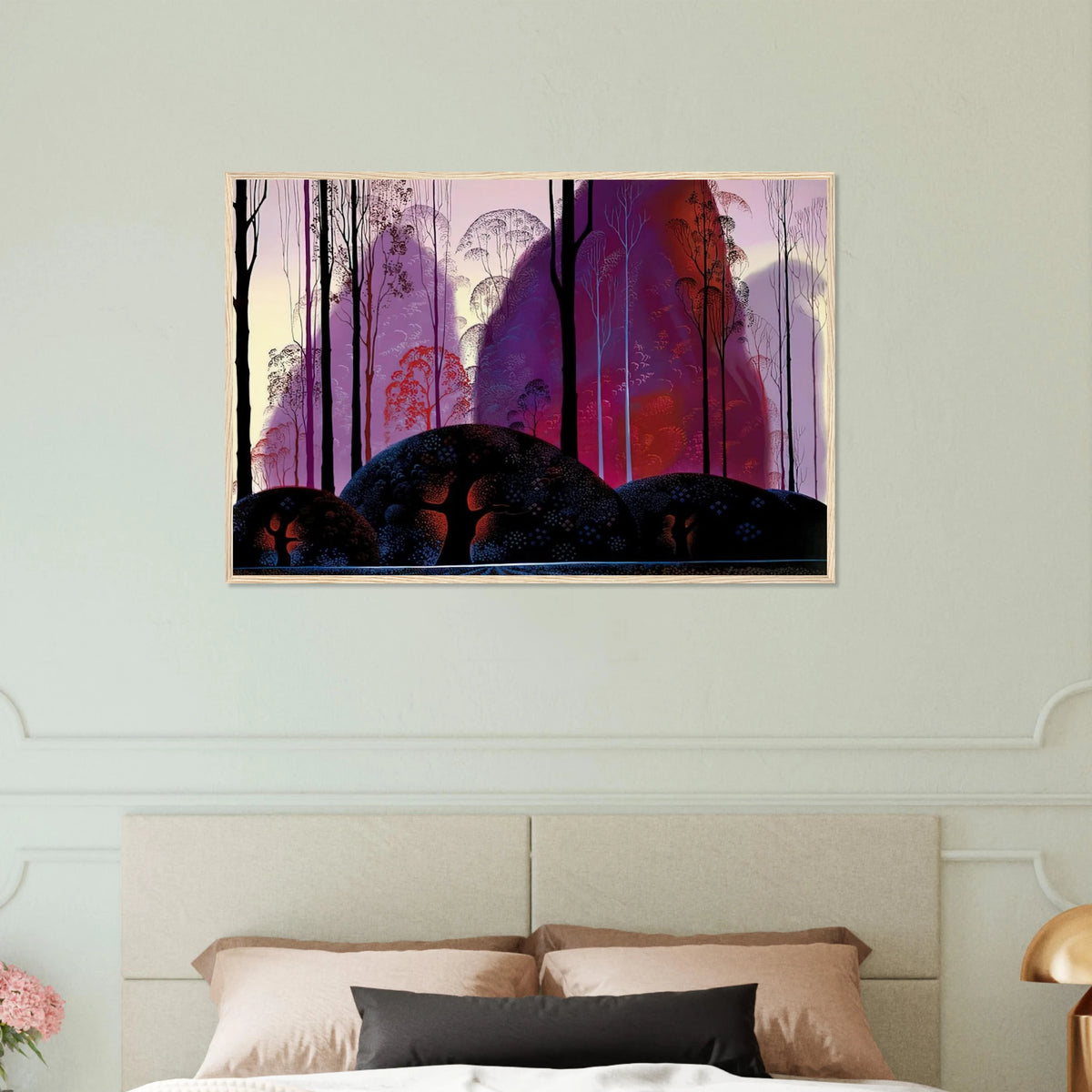 Mauve, Red and Purple Framed Poster | Eyvind Earle Framed Prints Wall Art | Eyvind Earle Prints