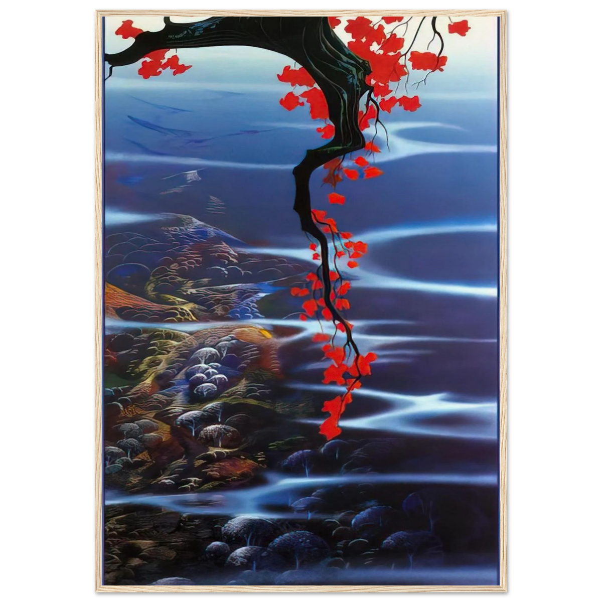 Red Leaves Framed Poster | Eyvind Earle Framed Prints Wall Art | Eyvind Earle Prints