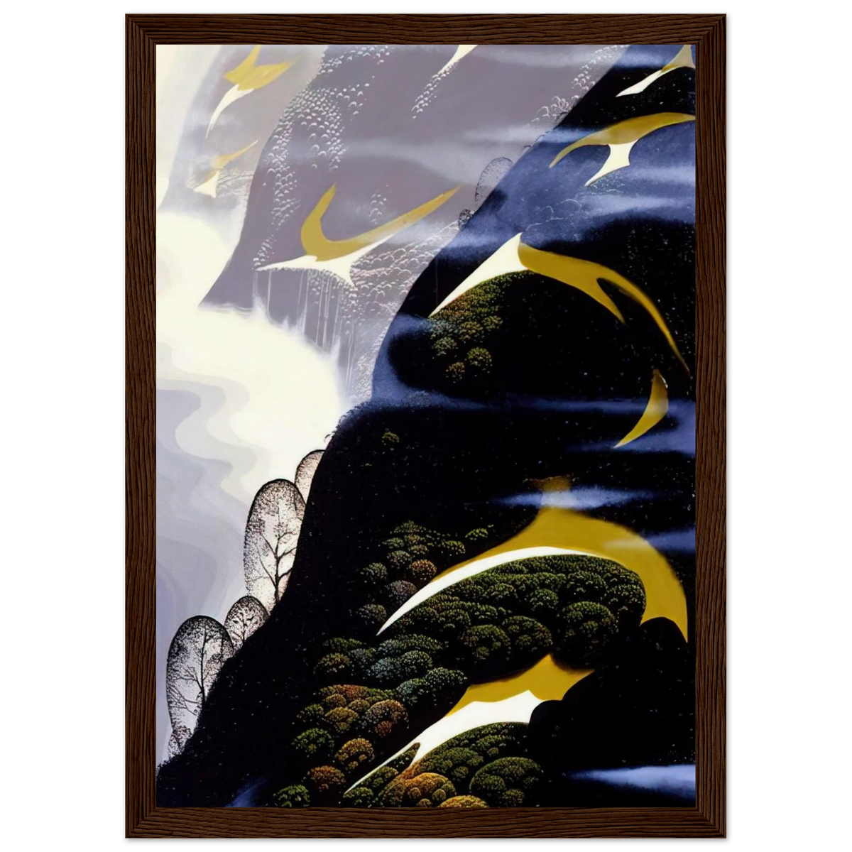 Copy of Sea mist and Pastures Framed Poster | Eyvind Earle Framed Prints Wall Art | Eyvind Earle Prints