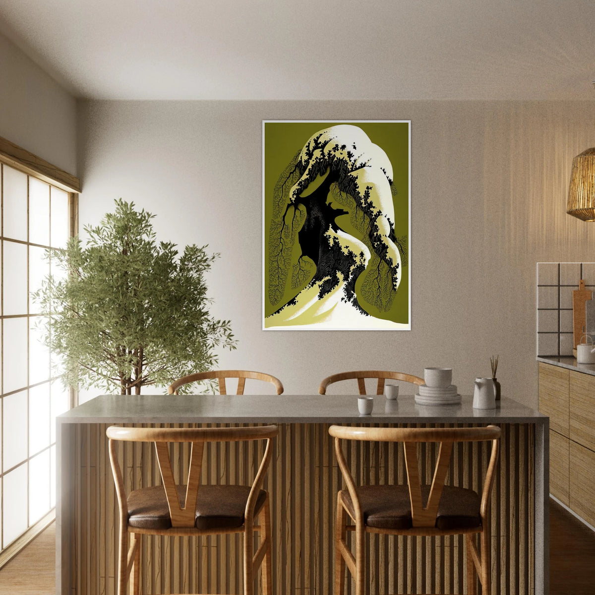 Snow Laden Framed Poster | Eyvind Earle Framed Prints Wall Art | Eyvind Earle Prints
