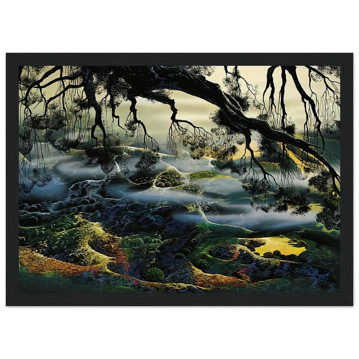 Fog Passes By Framed Poster | Eyvind Earle Framed Prints Wall Art | Eyvind Earle Prints