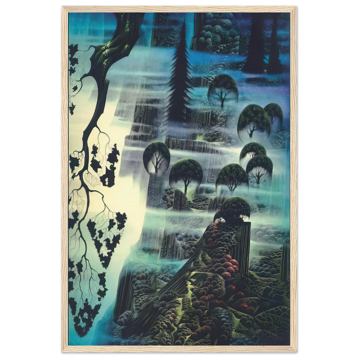 Surf Wind and Fog Framed Poster | Eyvind Earle Framed Prints Wall Art | Eyvind Earle Prints